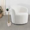 Joyce White Barrel Swivel Chair