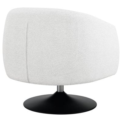 Dave Beige Upholstered Chair With Black Swivel Base