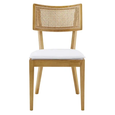 Caledonia Light Wood & Rattan Dining Chair