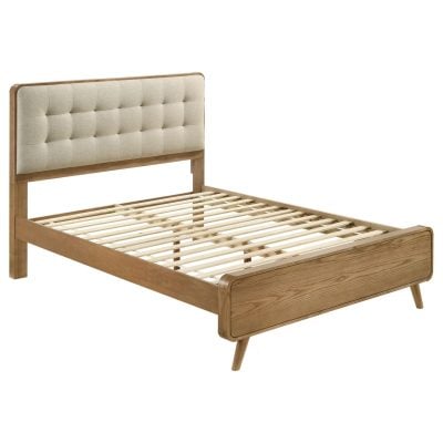 Robyn Mid Century Light Wood Bed