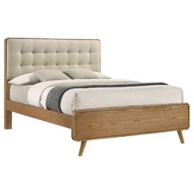 Robyn Mid Century Light Wood Bed