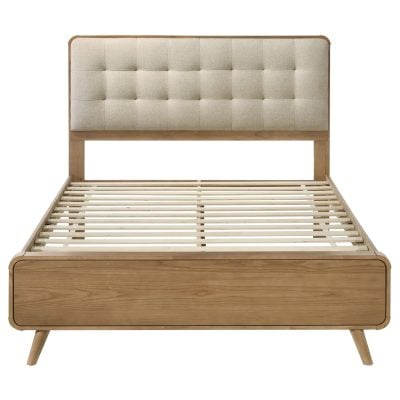 Robyn Mid Century Light Wood Bed