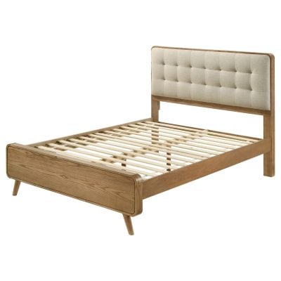Robyn Mid Century Light Wood Bed
