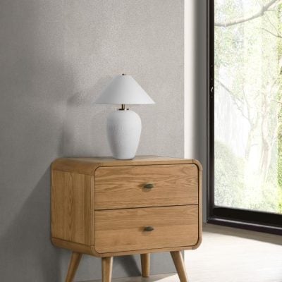 Robyn Mid Century Modern Light Wood Nightstand