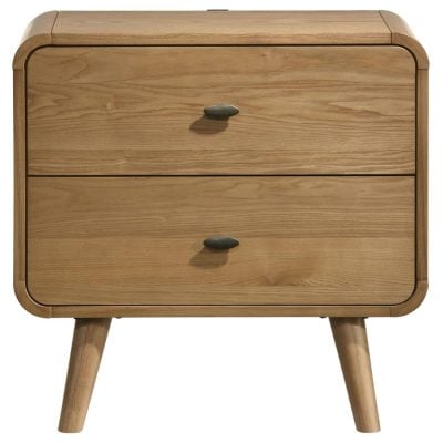 Robyn Mid Century Modern Light Wood Nightstand