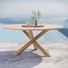 Wellspring Round Outdoor Teak Wood Dining Table