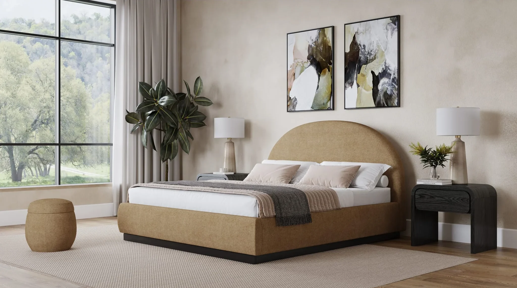 Flex Porcini Chenille Bed