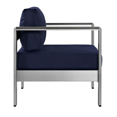 Shore Modern Aluminum Outdoor Blue Chair