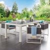 Stance Outdoor White Aluminum Stone Top Dining Table