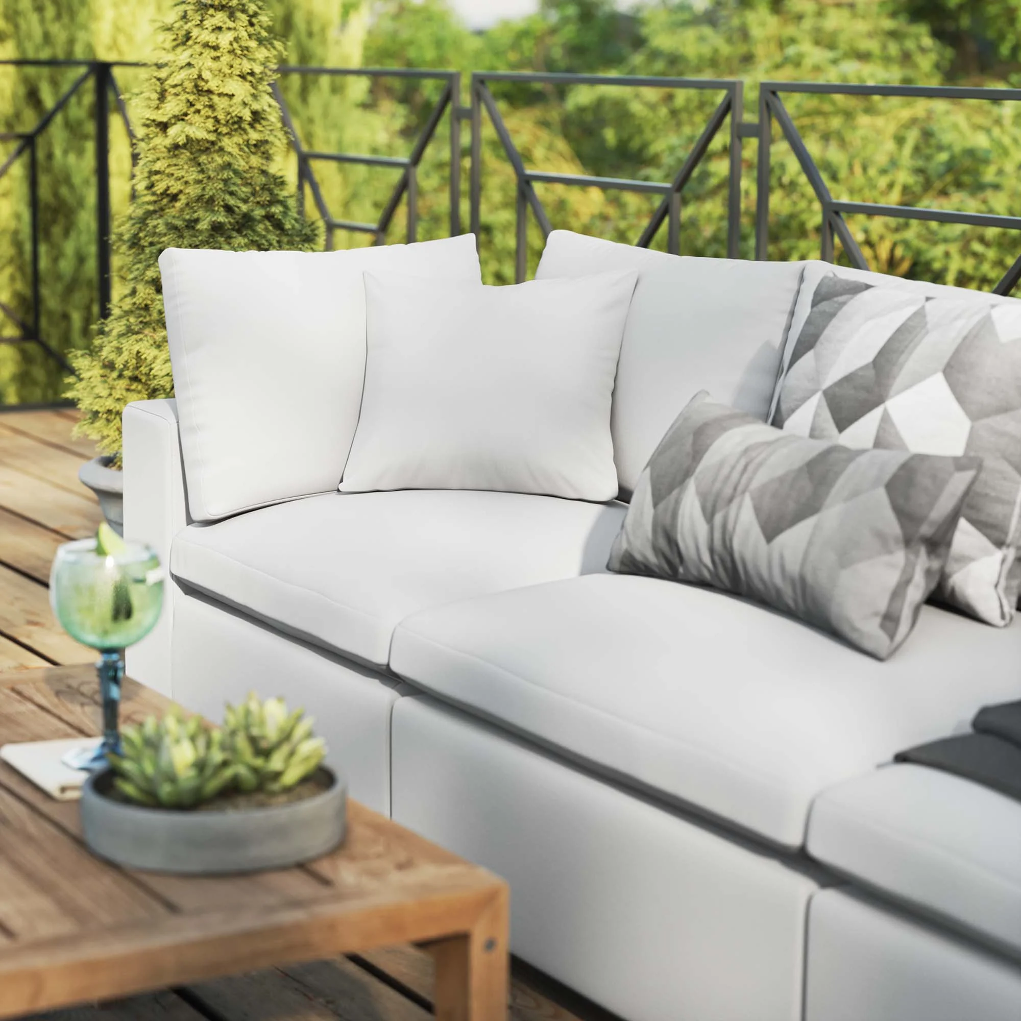 Commix Outdoor All Weather White Modular Sofa