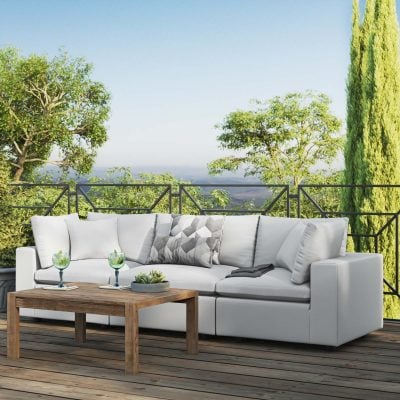 Commix Outdoor All Weather White Modular Sofa