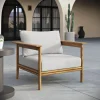 Wren Outdoor Teak Wood White Armchair