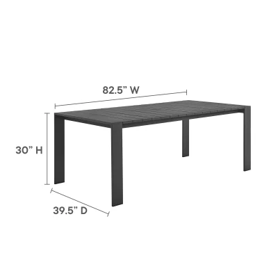 Tahoe Powder-Coated Aluminum Dark Gray Dining Table