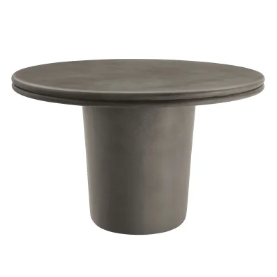 Brion Round Outdoor Gray Concrete Dining Table
