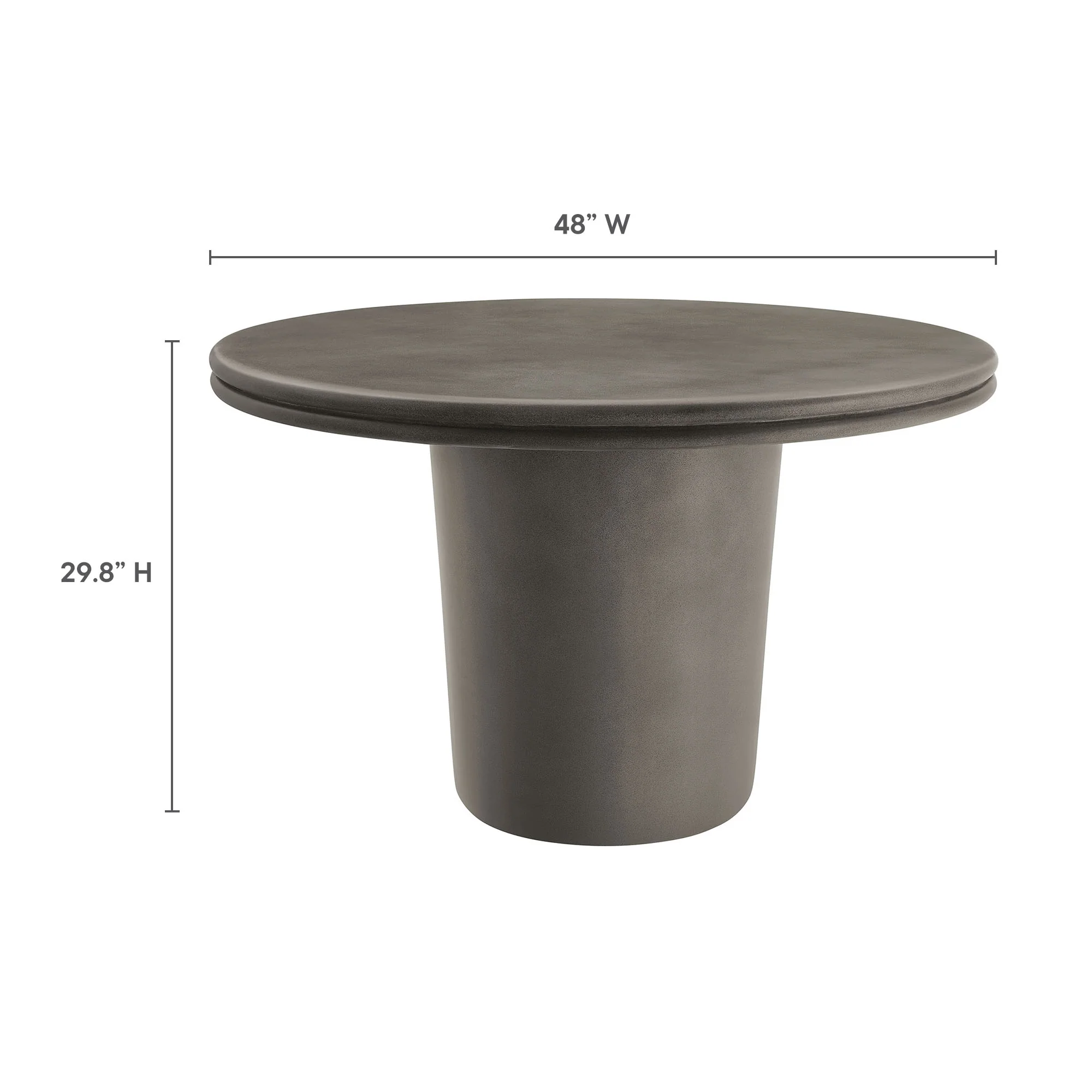 Brion Round Outdoor Gray Concrete Dining Table