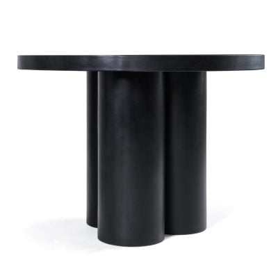 Modrest Bruni Modern Black Concrete Round Dining Table