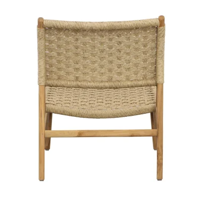 Mable Light Brown Rattan & Wood Chair