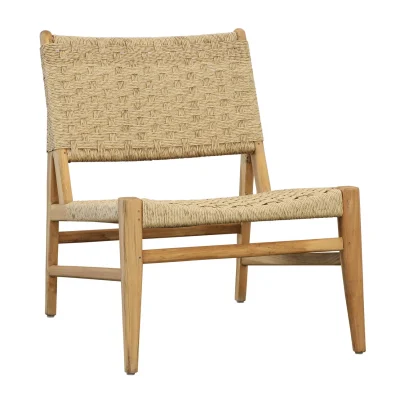 Mable Light Brown Rattan & Wood Chair