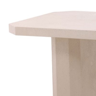 Prism Outdoor Solid Ivory White Concrete Dining Table
