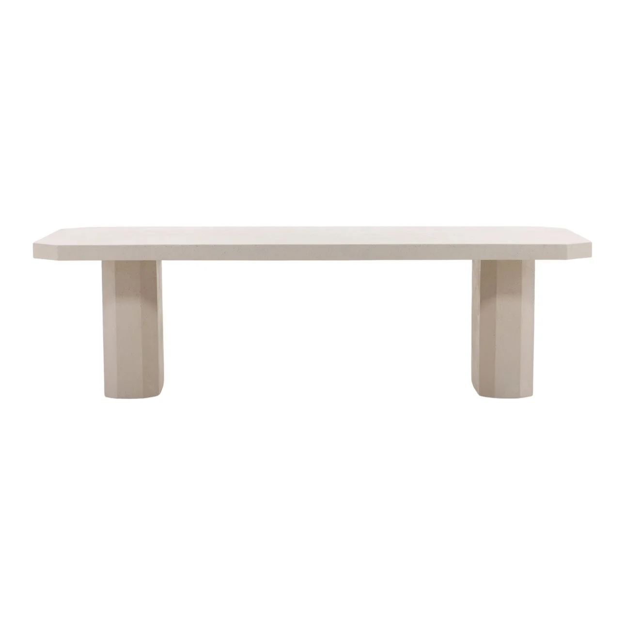 Prism Outdoor Solid Ivory White Concrete Dining Table