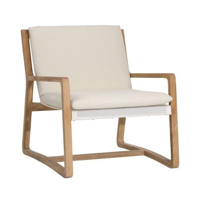 Moretti Off White Natural Wood Outdoor Chair