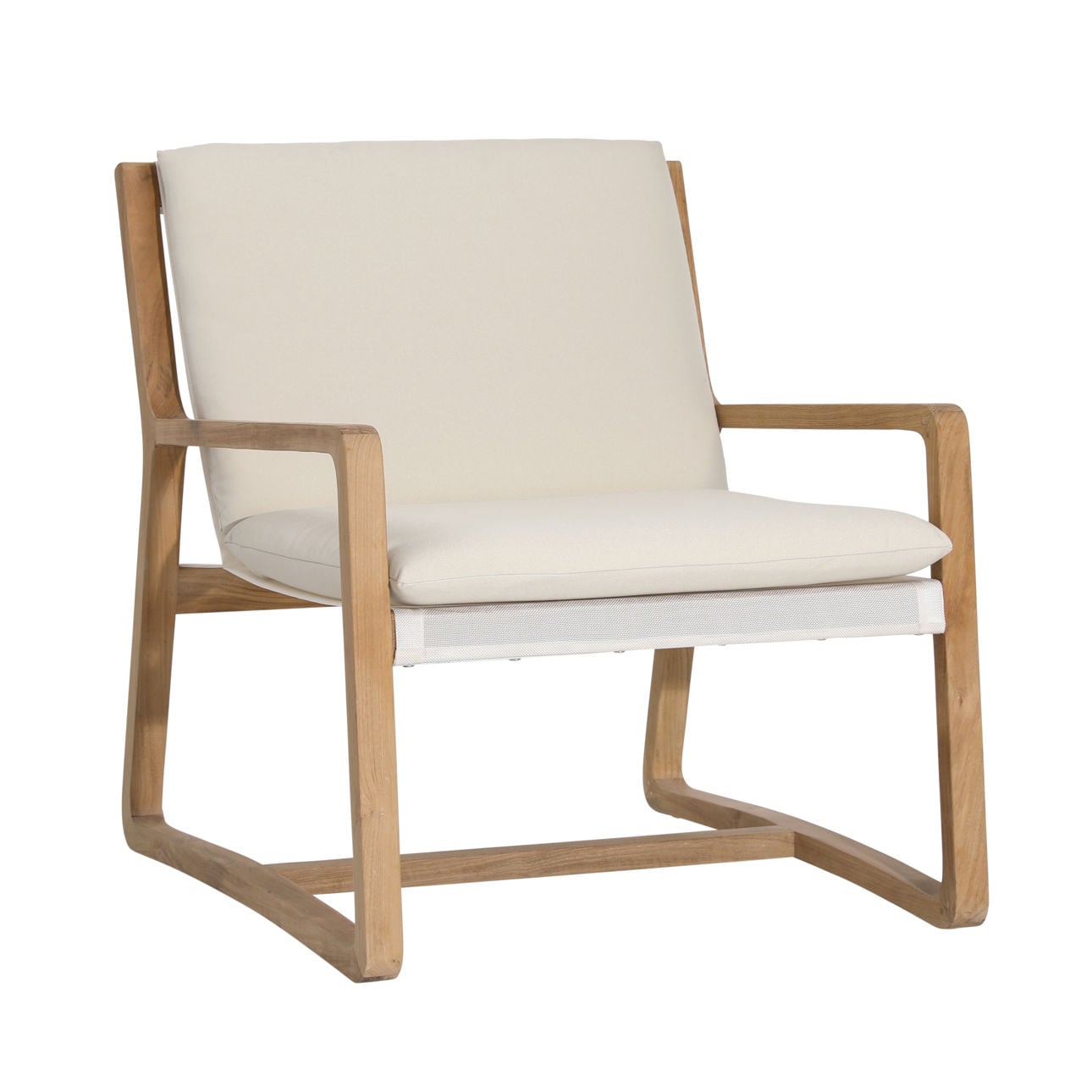 Moretti Off White Natural Wood Outdoor Chair