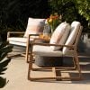 Moretti Off White Natural Wood Outdoor Chair