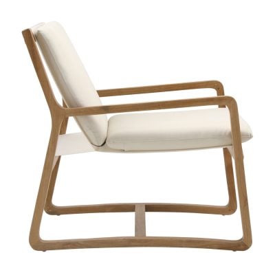 Moretti Off White Natural Wood Outdoor Chair