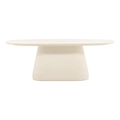 Turrell Round Outdoor White Concrete Dining Table