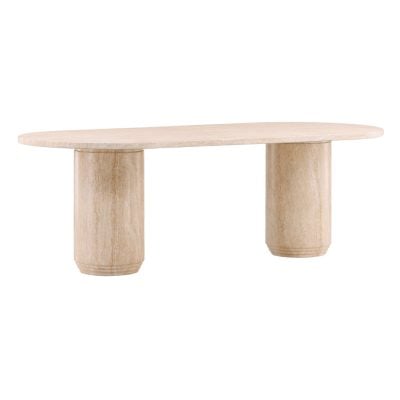 Jimenez Travertine Outdoor Dining Table