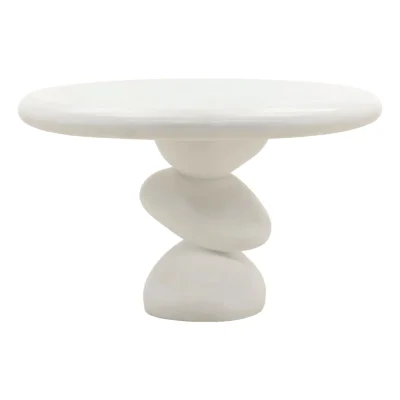 Serenade Contemporary White Concrete Dining Table