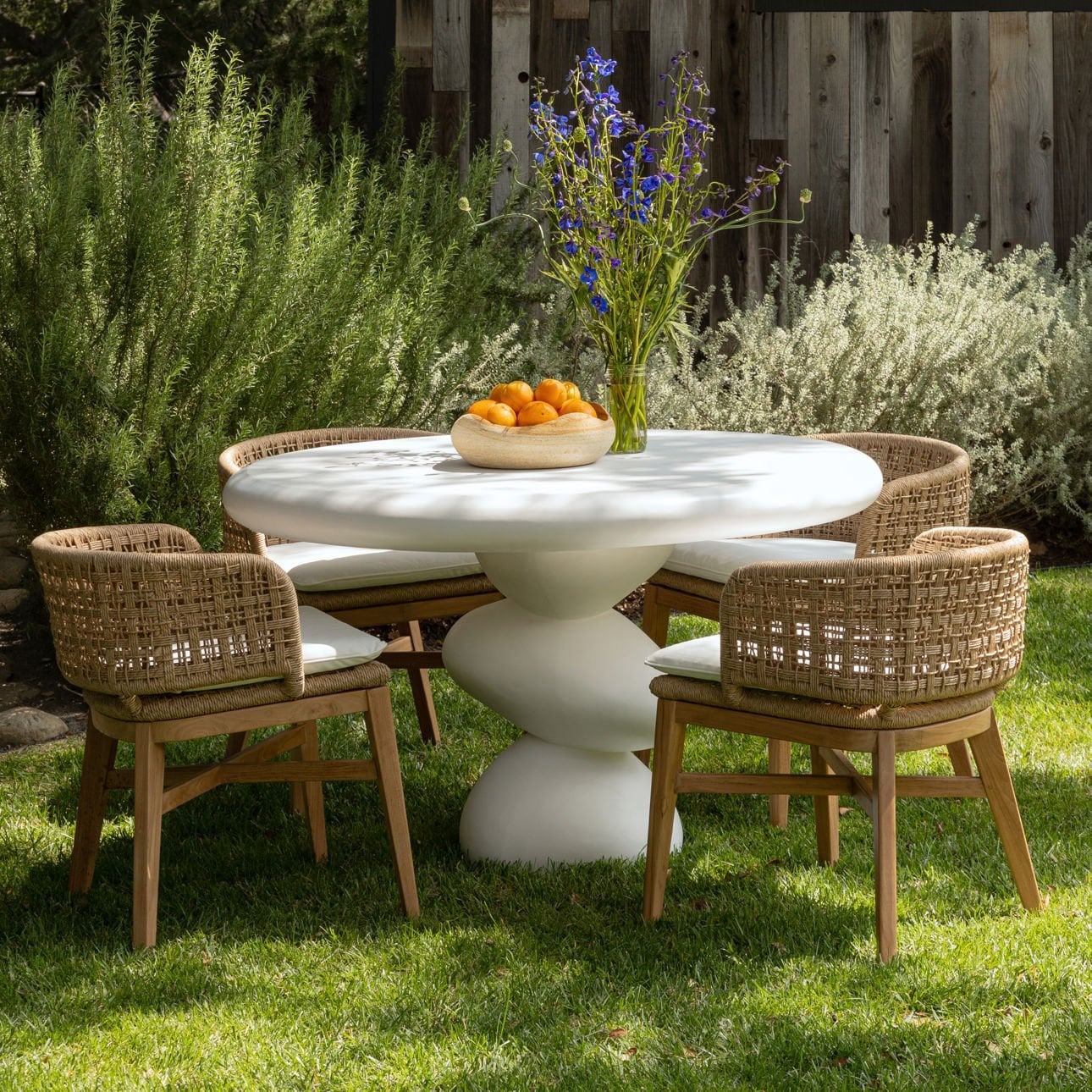 Serenade Contemporary White Concrete Dining Table