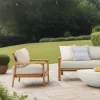 Lexy Taupe & Natural Wood Outdoor Chair