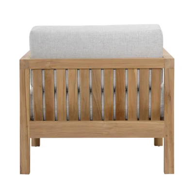 Boe Light Gray Natural Wood Outdoor Chair