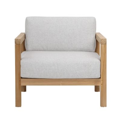 Boe Light Gray Natural Wood Outdoor Chair