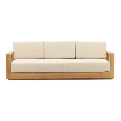 Darlene Beige & Natural Wood Outdoor Sofa Set