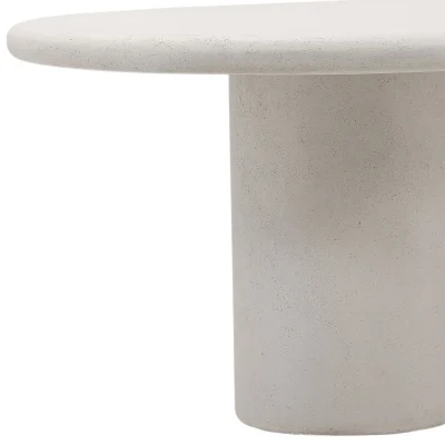 Emerick White Outdoor Oval White Concrete Dining Table