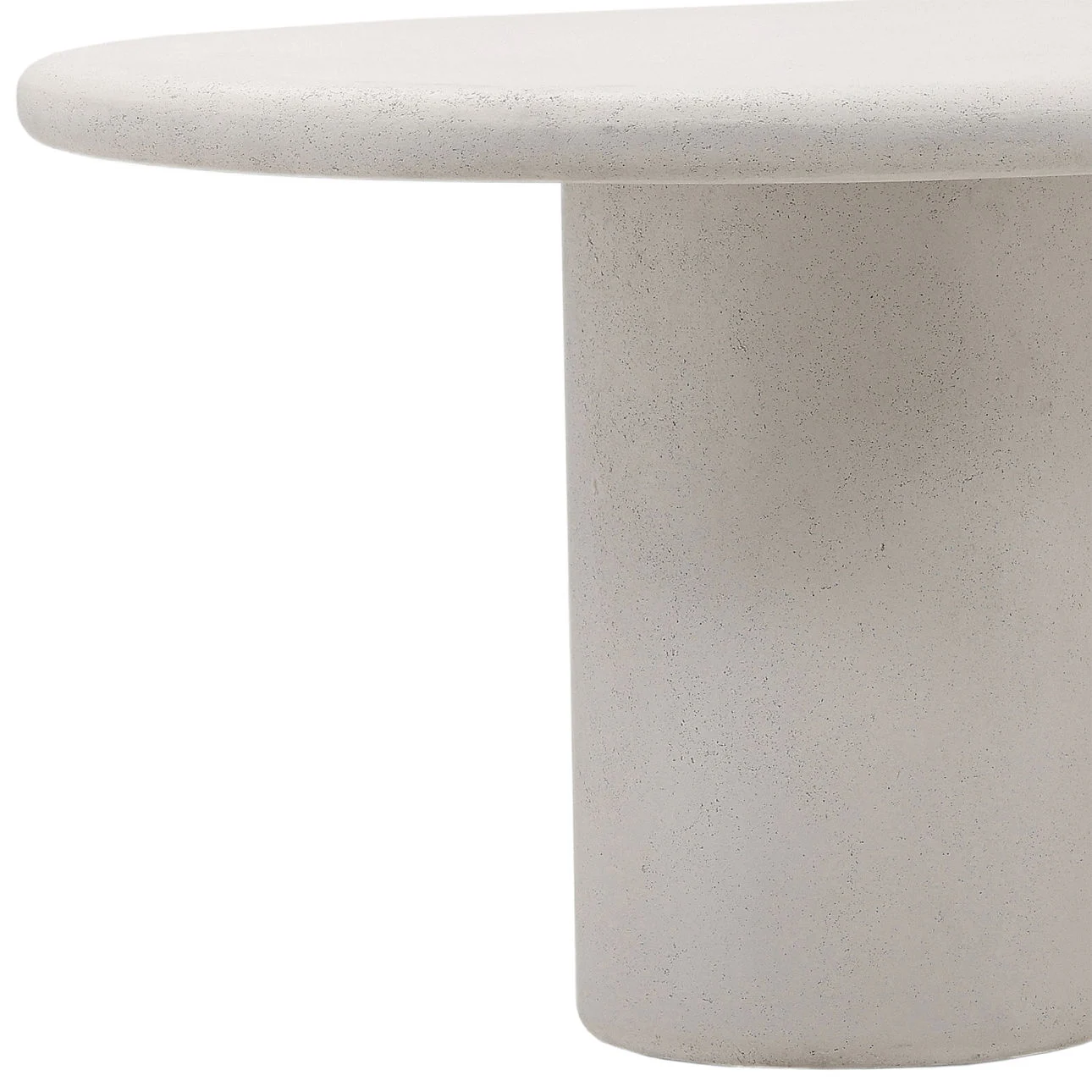 Emerick White Outdoor Oval White Concrete Dining Table