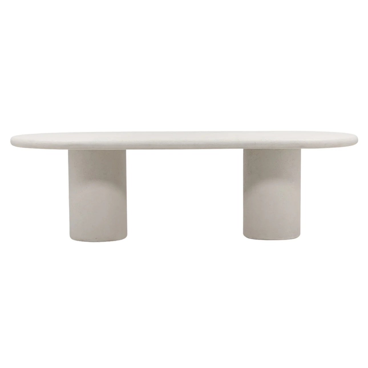 Emerick White Outdoor Oval White Concrete Dining Table