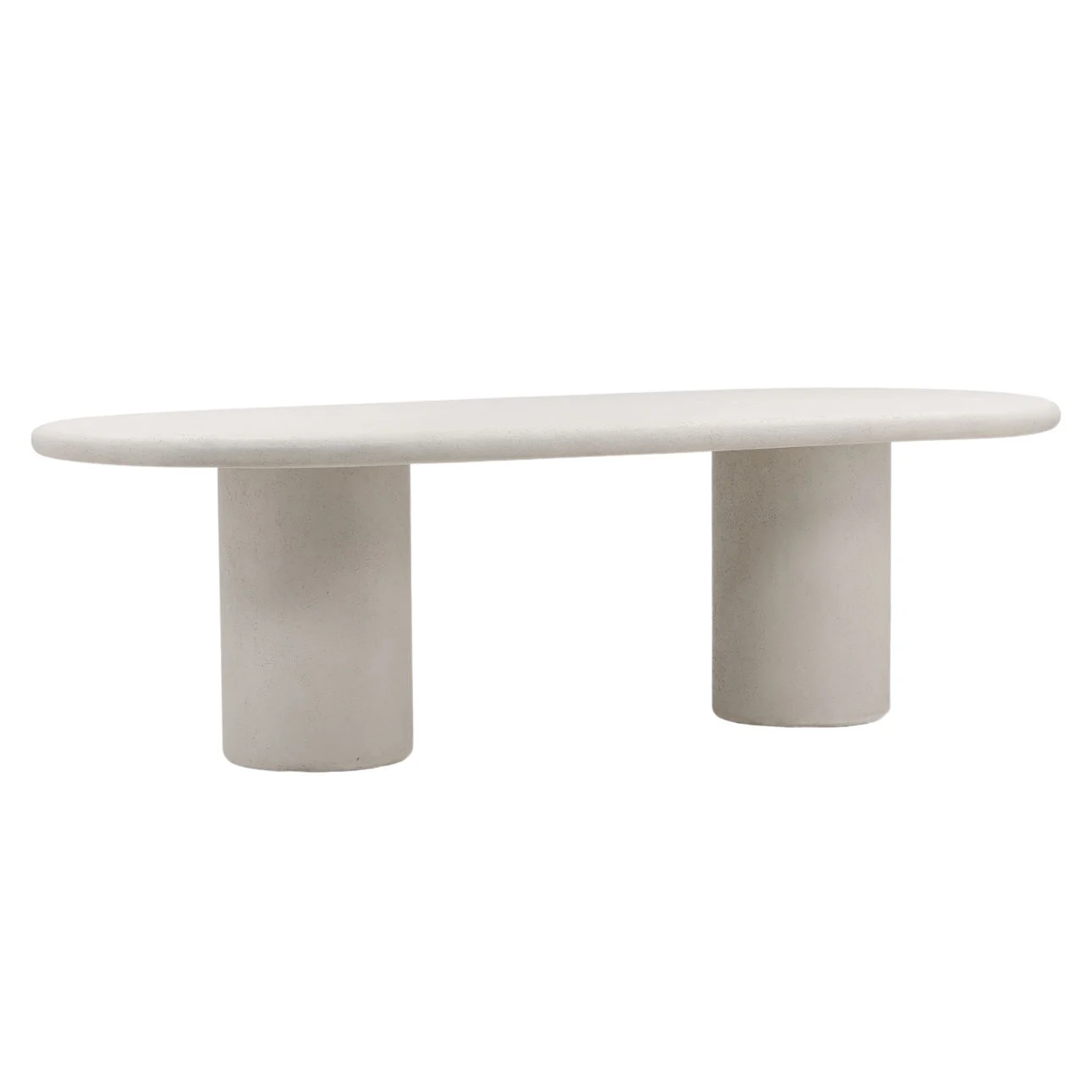 Emerick White Outdoor Oval White Concrete Dining Table