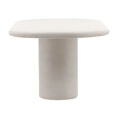 Emerick White Outdoor Oval White Concrete Dining Table