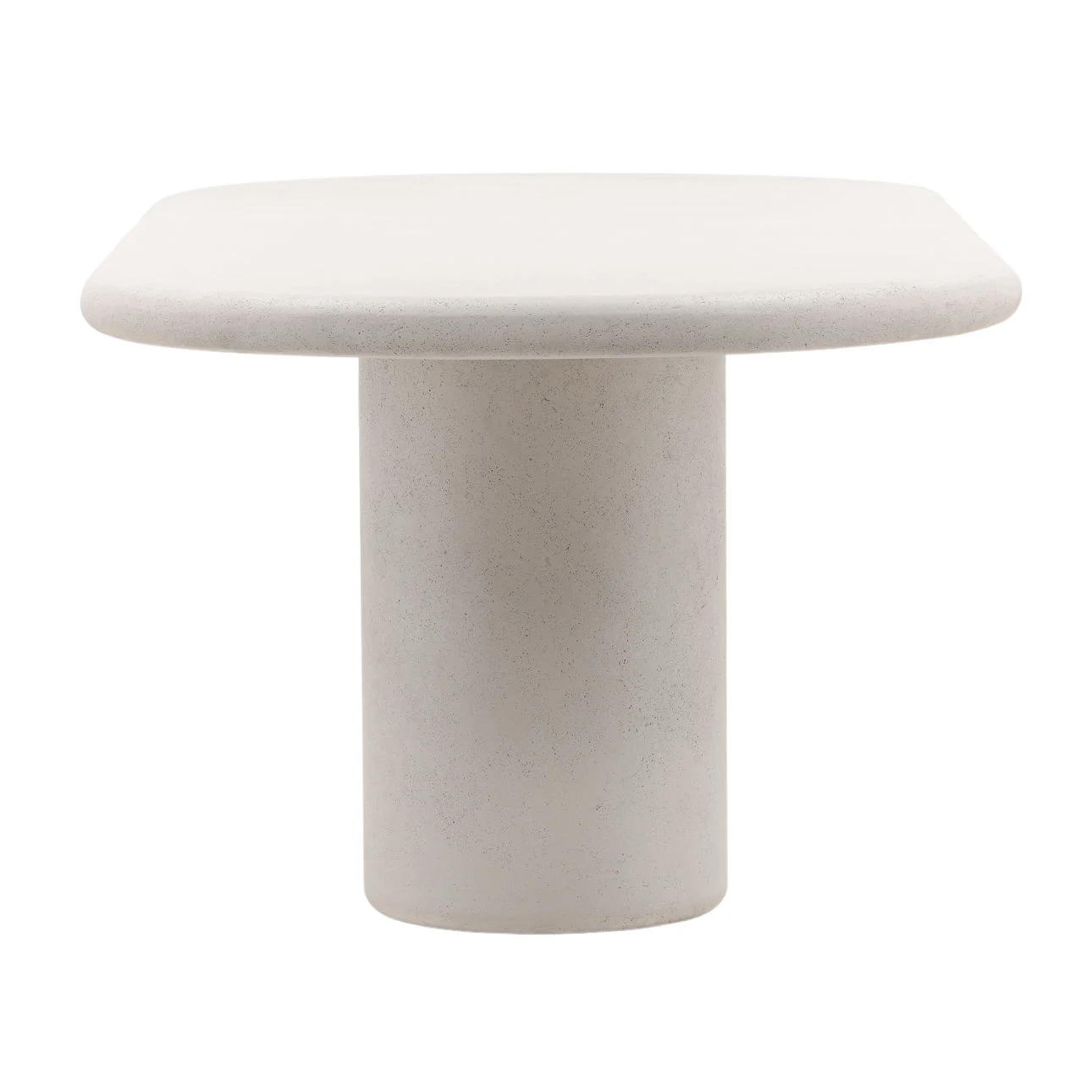 Emerick White Outdoor Oval White Concrete Dining Table