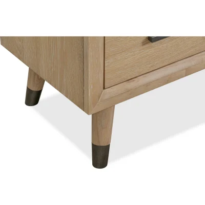 Franklin Mid Century Modern White Oak Wood Sideboard