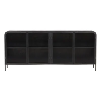 Jarin Black Iron & Glass Sideboard