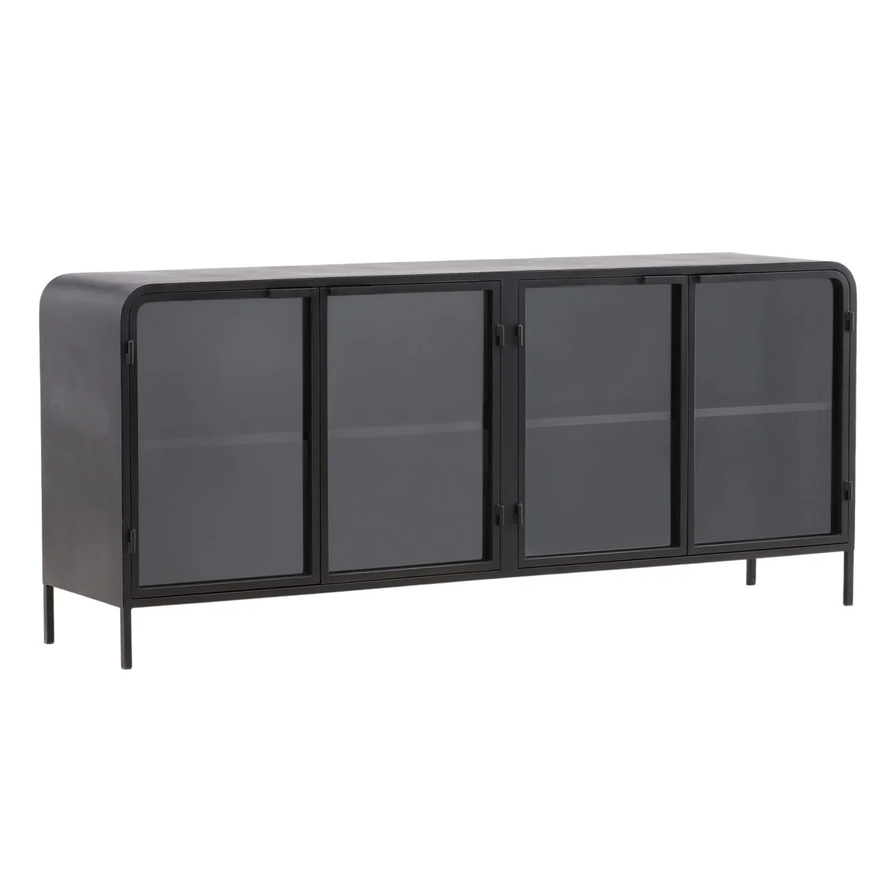 Jarin Black Iron & Glass Sideboard
