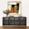 Jarin Black Iron & Glass Sideboard