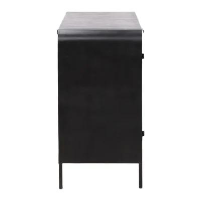 Jarin Black Iron & Glass Sideboard