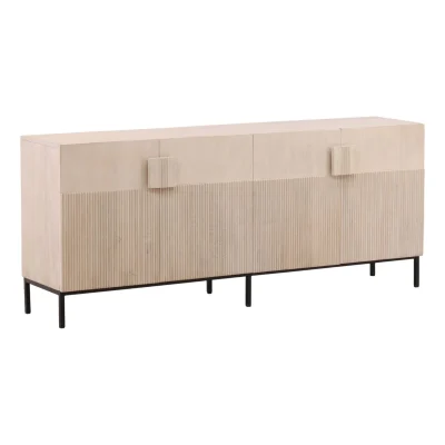 Leila Natural Wood & Iron Sideboard