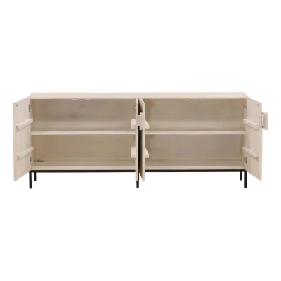 Leila Natural Wood & Iron Sideboard