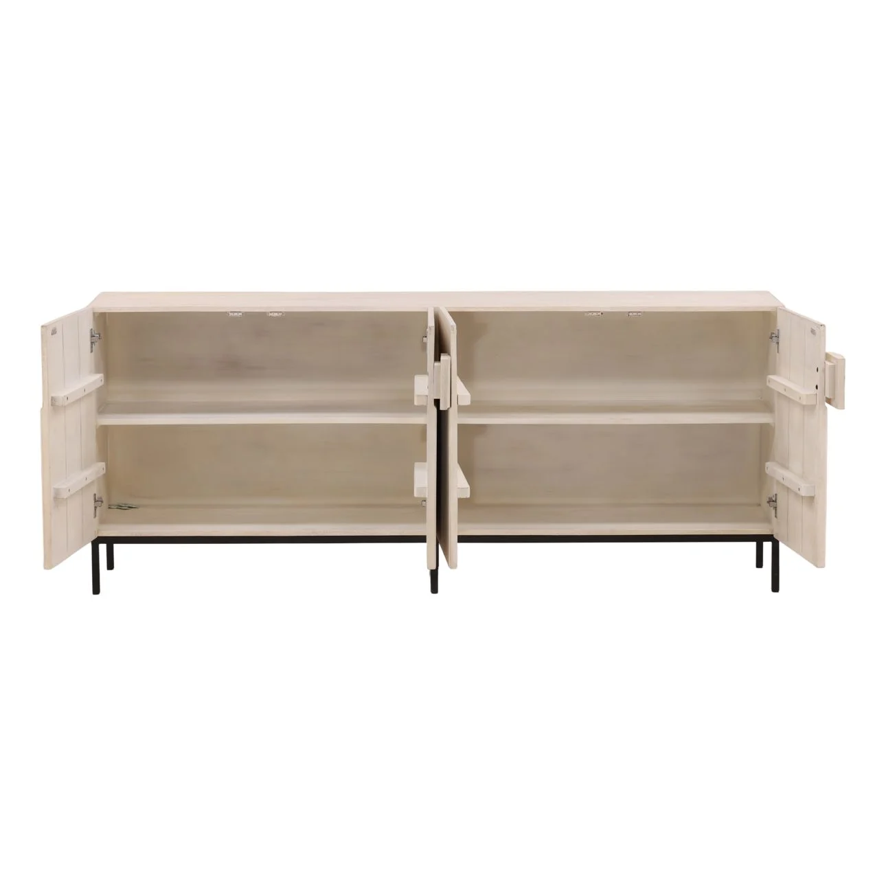 Leila Natural Wood & Iron Sideboard